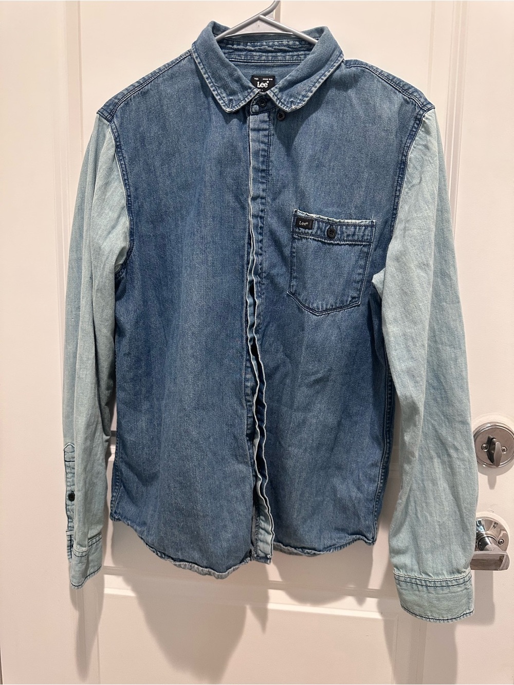 VINTAGE Lee TWO-tone Denim Button-Up Shirt